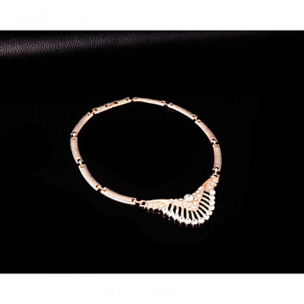 Women Vintage / Party Rose Gold Plated Necklace / Earrings / Bracelet / Ring Sets  