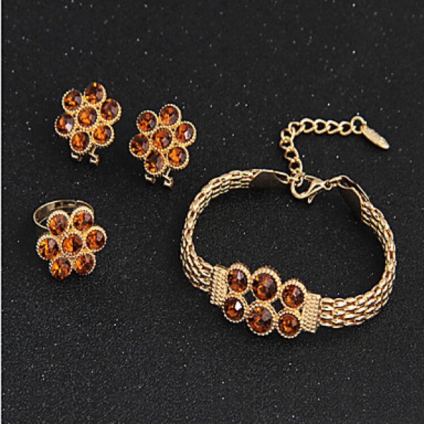 European retro Necklace Earrings Bracelet Ring Set  