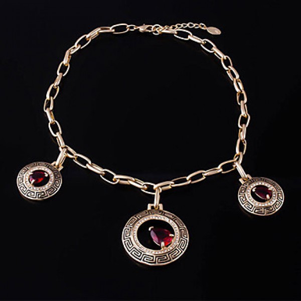 The new European retro exaggerated Necklace Earrings Bracelet Ring Set  