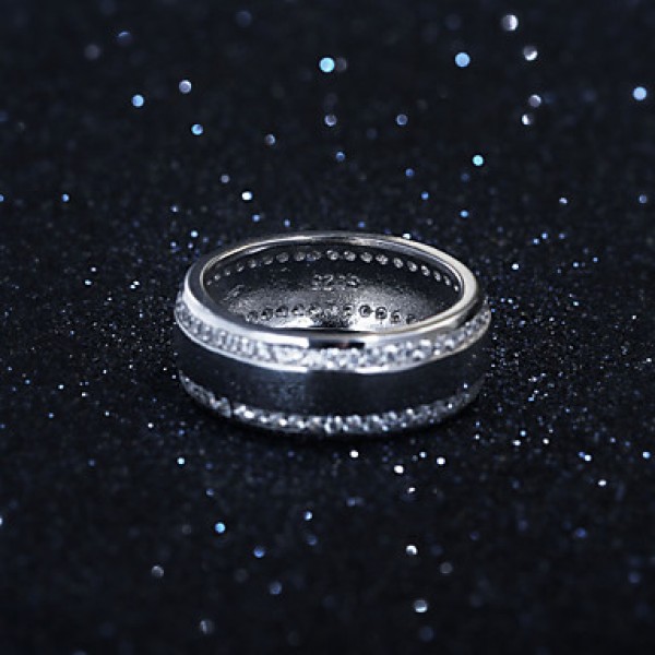 Luxurious Engagement Classic Diamond 925 Sterling Silver Rings Women Wedding Jewelry