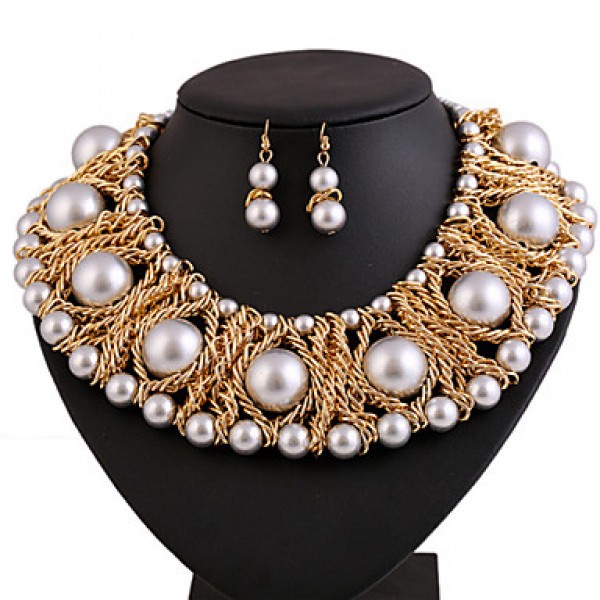 Women Vintage / Cute / Party  / Alloy / Rhinestone / Gemstone & Crystal / Imitation PearlNecklace /  