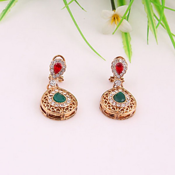 Luxury Weeding Zircon 18k Gold Plated (Including Necklace, Earring, Bracelet, Ring) Jewelry Sets  