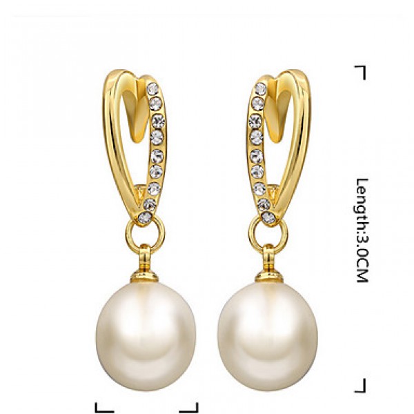 18K ladies Pearl Jewelry Necklace Earrings Set  