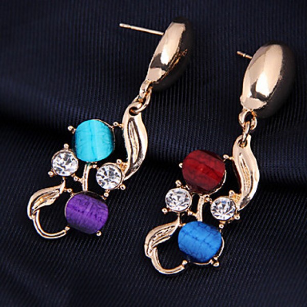 Women Vintage Gold Plated / Alloy / Rhinestone / Resin Necklace / Earrings / Bracelet / Ring Jewelry Sets  